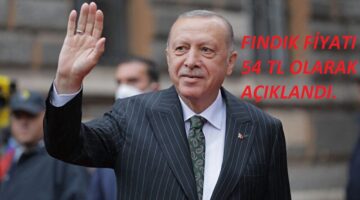 Başkan Erdoğan: 2022 Yılı Fındık Taban Fiyatı 54 TL olarak belirlenmiştir